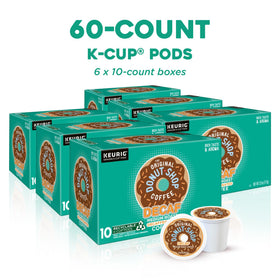 Steaming cup brewed from The Original Donut Shop Decaf K-Cups
