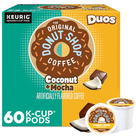 The Original Donut Shop Duos coconut mocha pods brew with tropical aroma to energize mornings