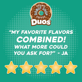 Tropical coconut mocha flavor imagery associated with The Original Donut Shop Duos