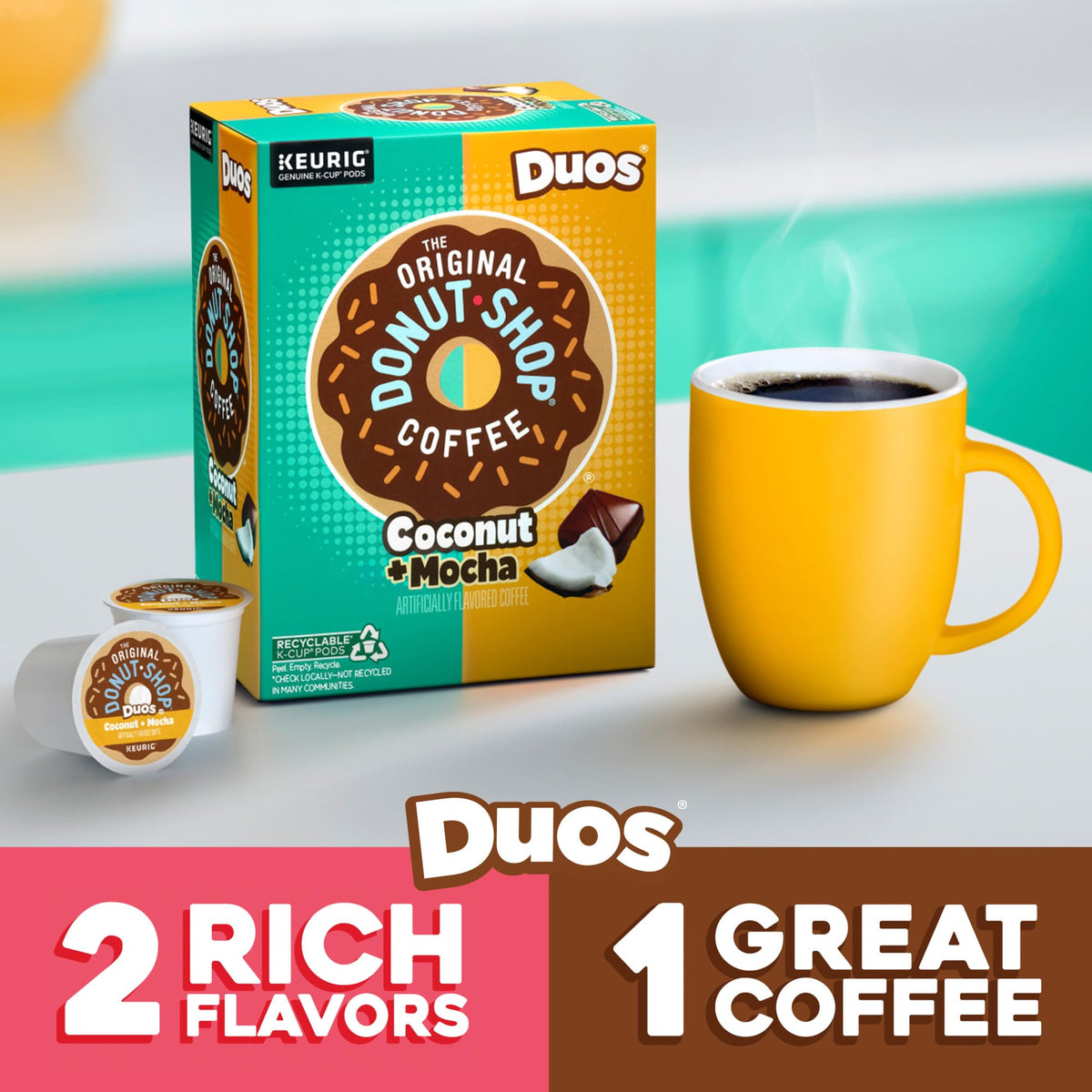 The Original Donut Shop Duos brew delivers a balanced medium roast in every cup
