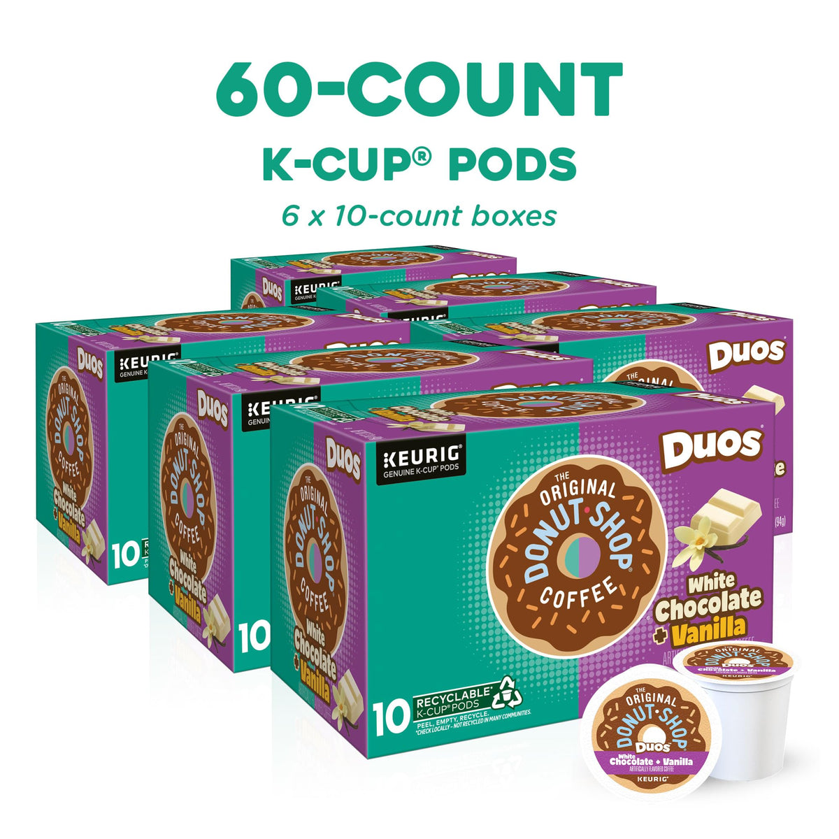The Original Donut Shop Duos K-Cup pod ready for easy single-serve brewing