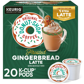 The Original Donut Shop gingerbread latte cup with creamy festive flavor