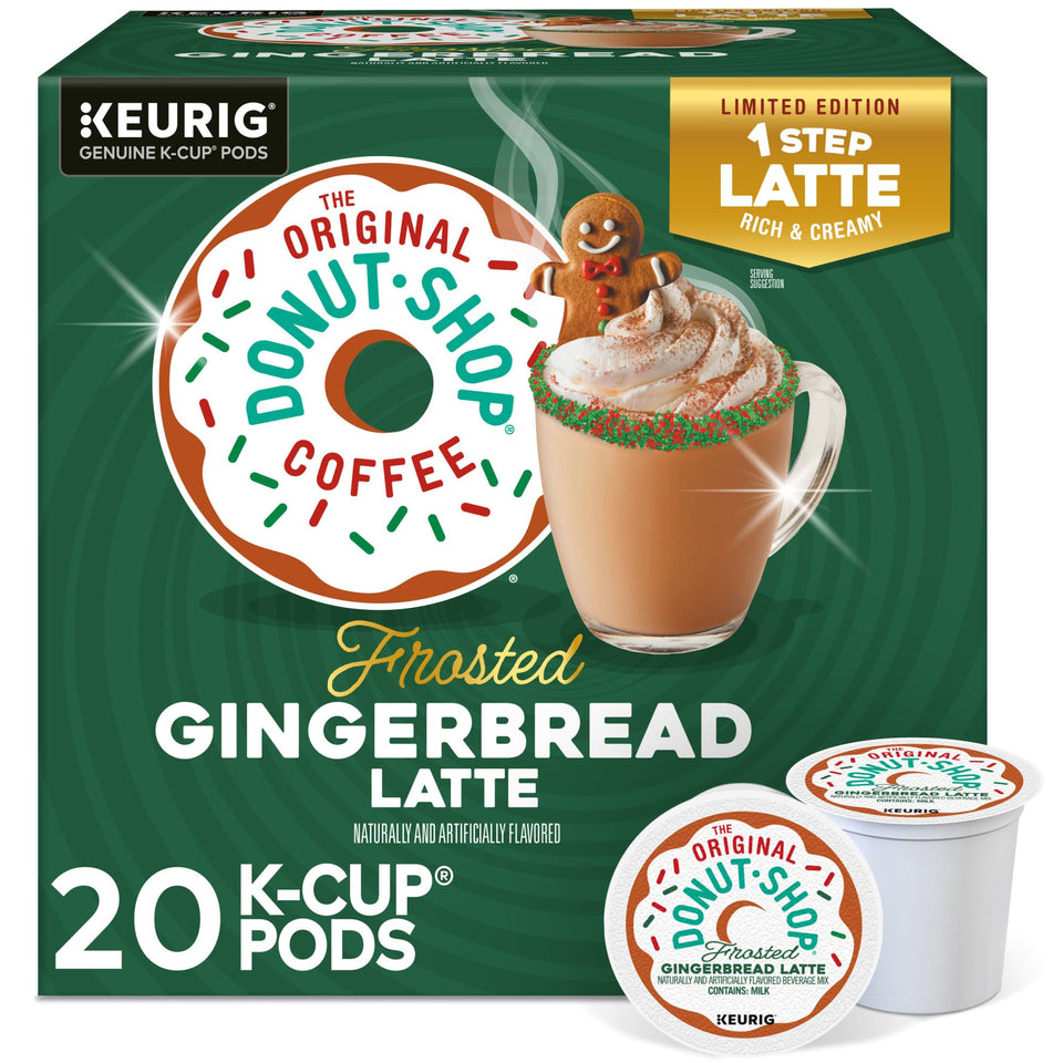 The Original Donut Shop gingerbread latte cup with creamy festive flavor