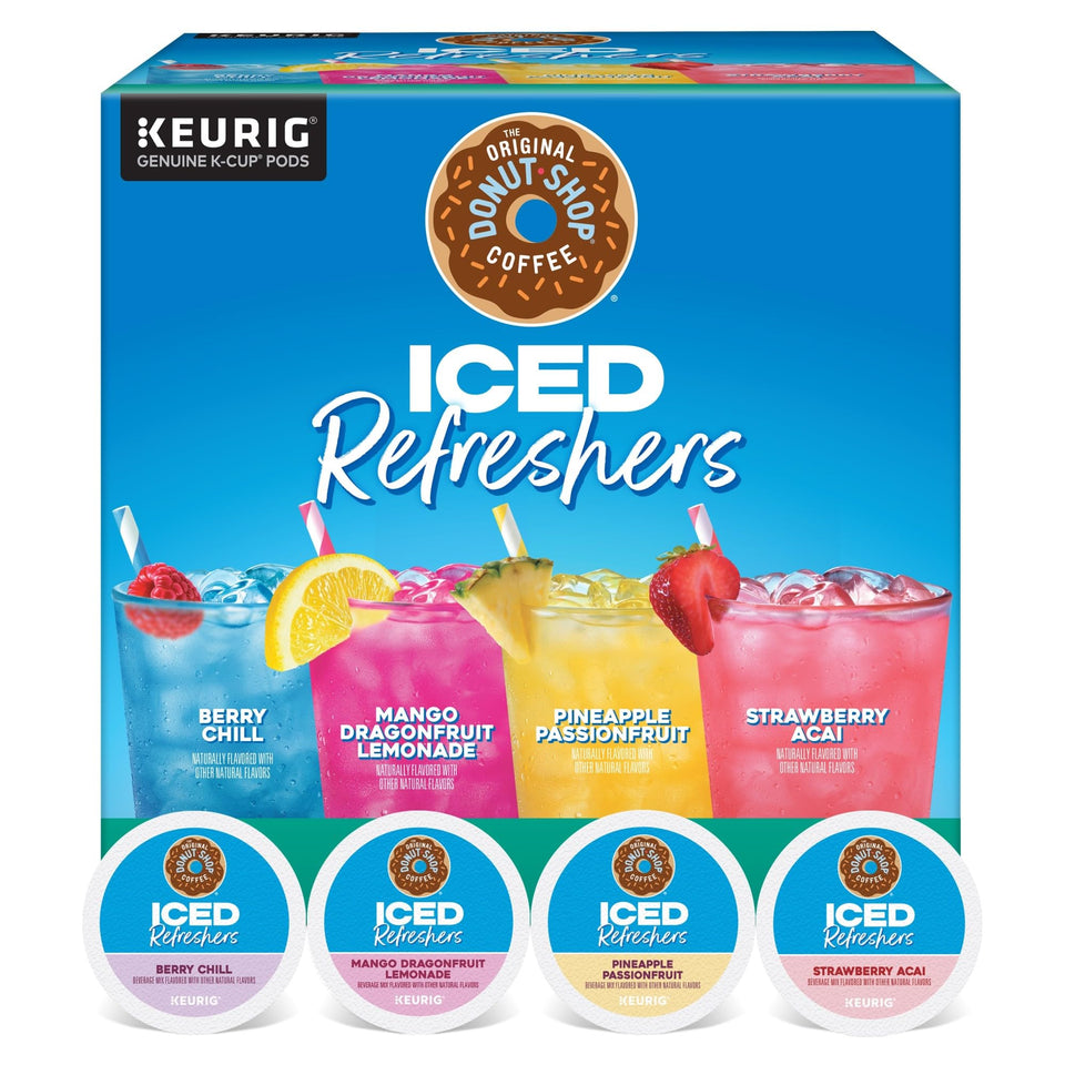 The Original Donut Shop strawberry-acai-iced-refreshers pod for café-style flavor at home.