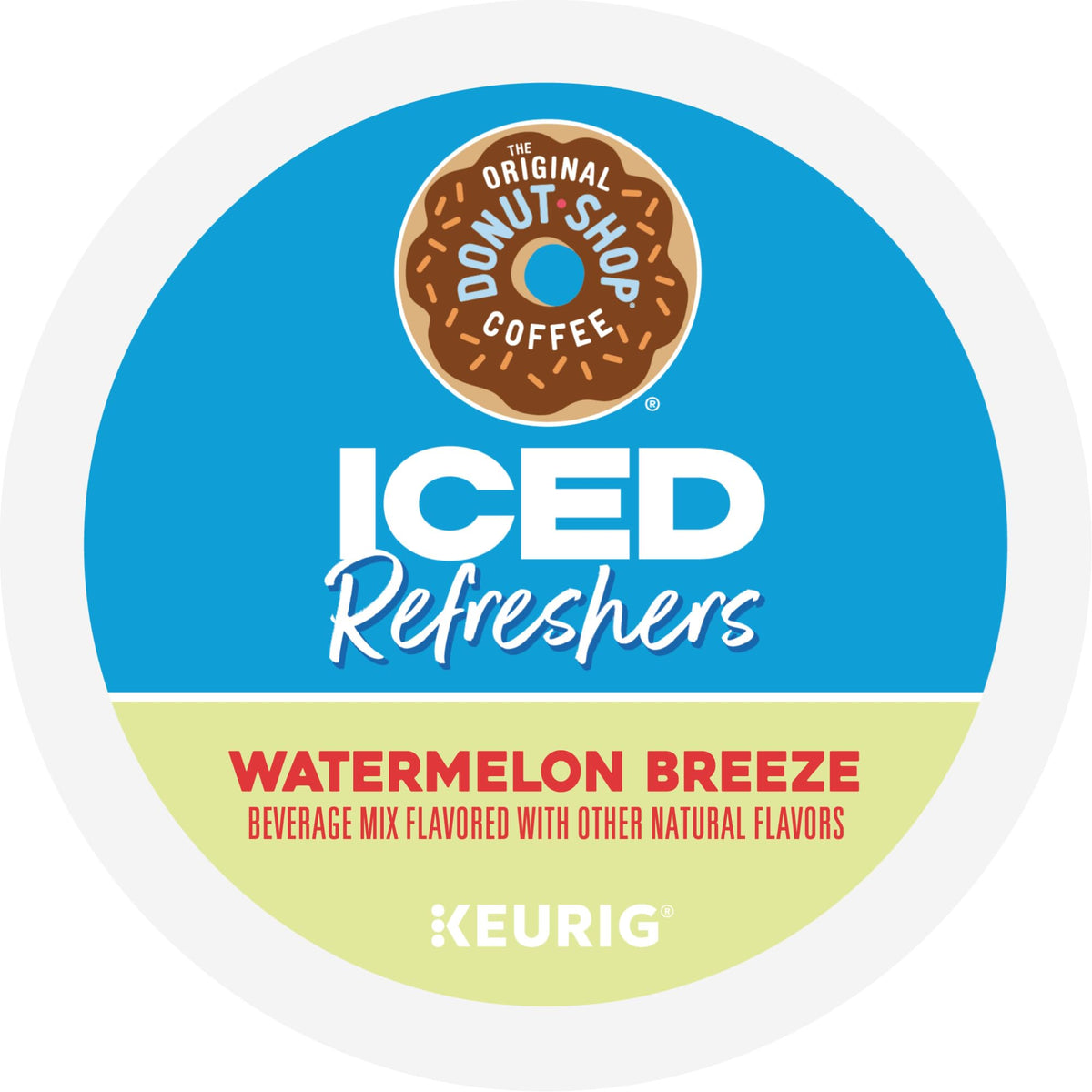 The Original Donut Shop Watermelon Breeze over-ice brew image with crisp, cool finish.