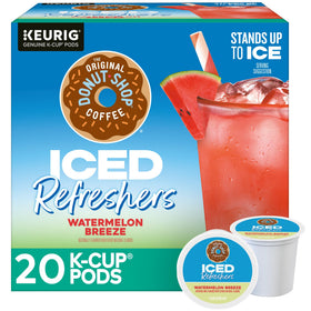The Original Donut Shop Watermelon Breeze packaging image for quick, refreshing brewing.