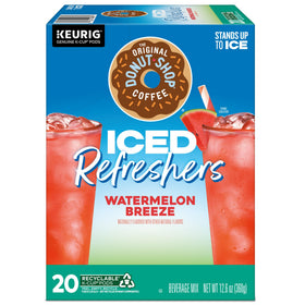The Original Donut Shop Watermelon Breeze pod close-up showing flavor you can brew over ice.