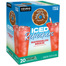 The Original Donut Shop Watermelon Breeze tall tumbler with ice, ready to sip.