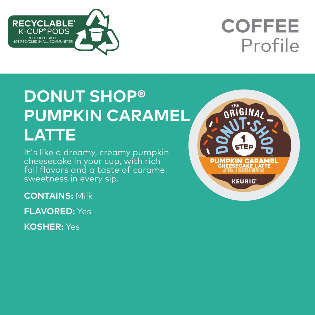 The Original Donut Shop K-Cup pod closeup shows rich grounds and inviting aroma for a quick treat.