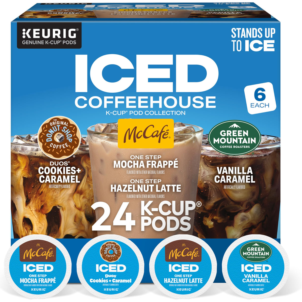 The Original Donut Shop Iced Duos Cookies coffee pod ready for Keurig brewing