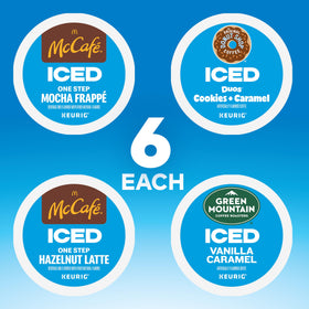 The Original Donut Shop Iced Duos packaging box with 24 Keurig pods