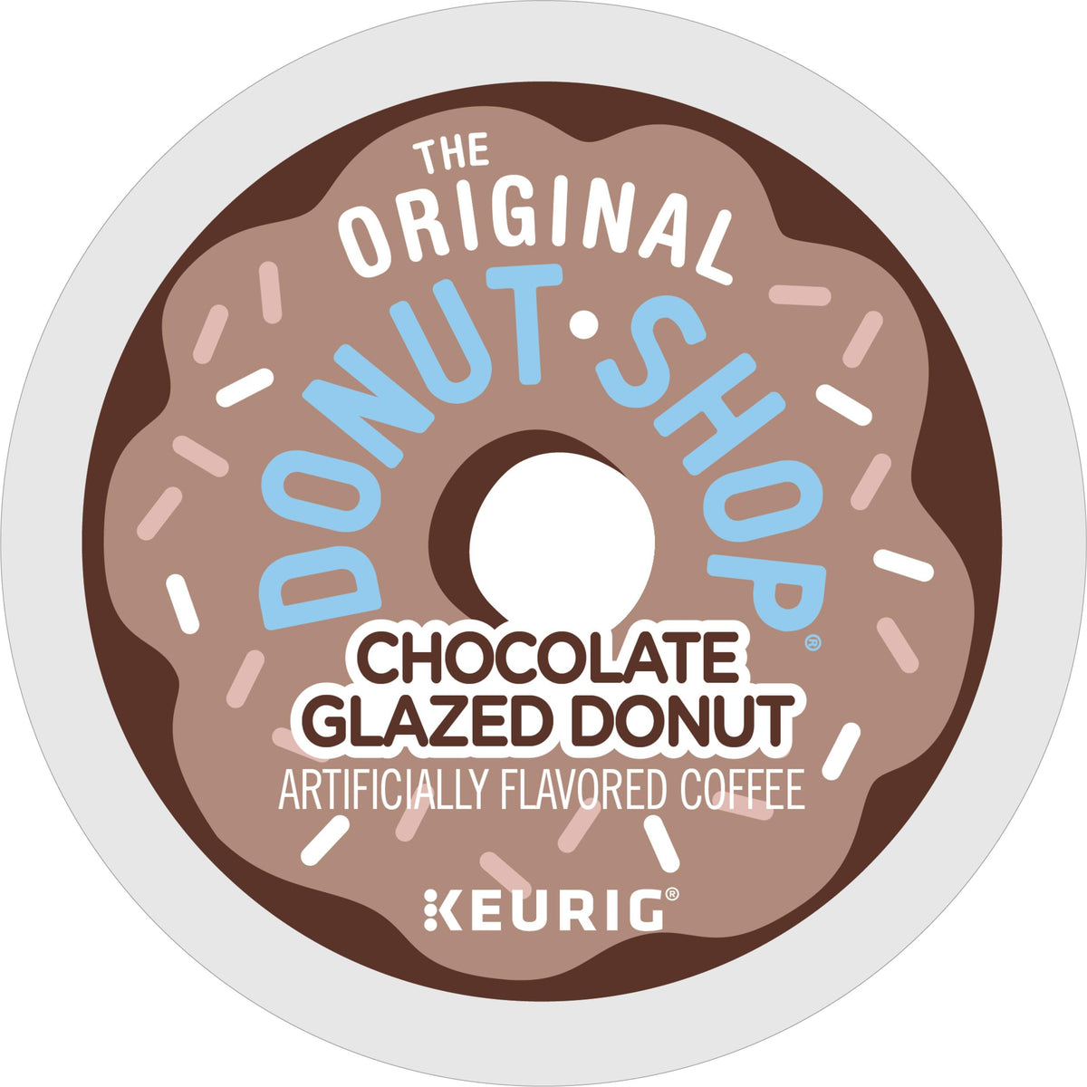 The Original Donut Shop K-Cup box with chocolate donut flavor for convenient brewing.