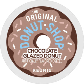 The Original Donut Shop K-Cup box with chocolate donut flavor for convenient brewing.