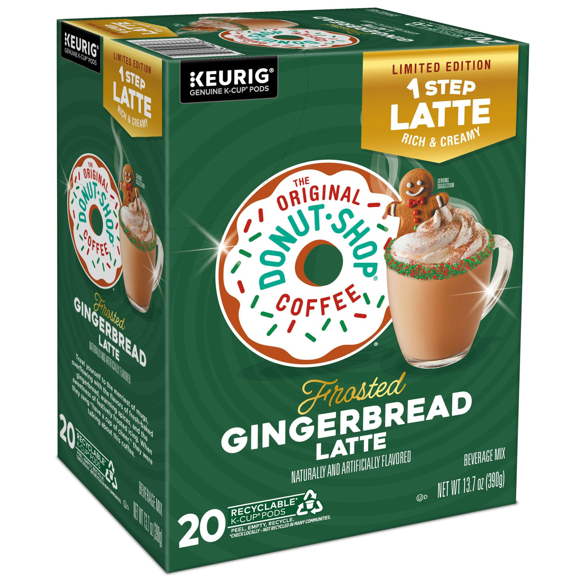 The Original Donut Shop latte pour showing rich creamy texture