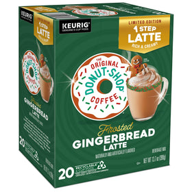 The Original Donut Shop latte pour showing rich creamy texture