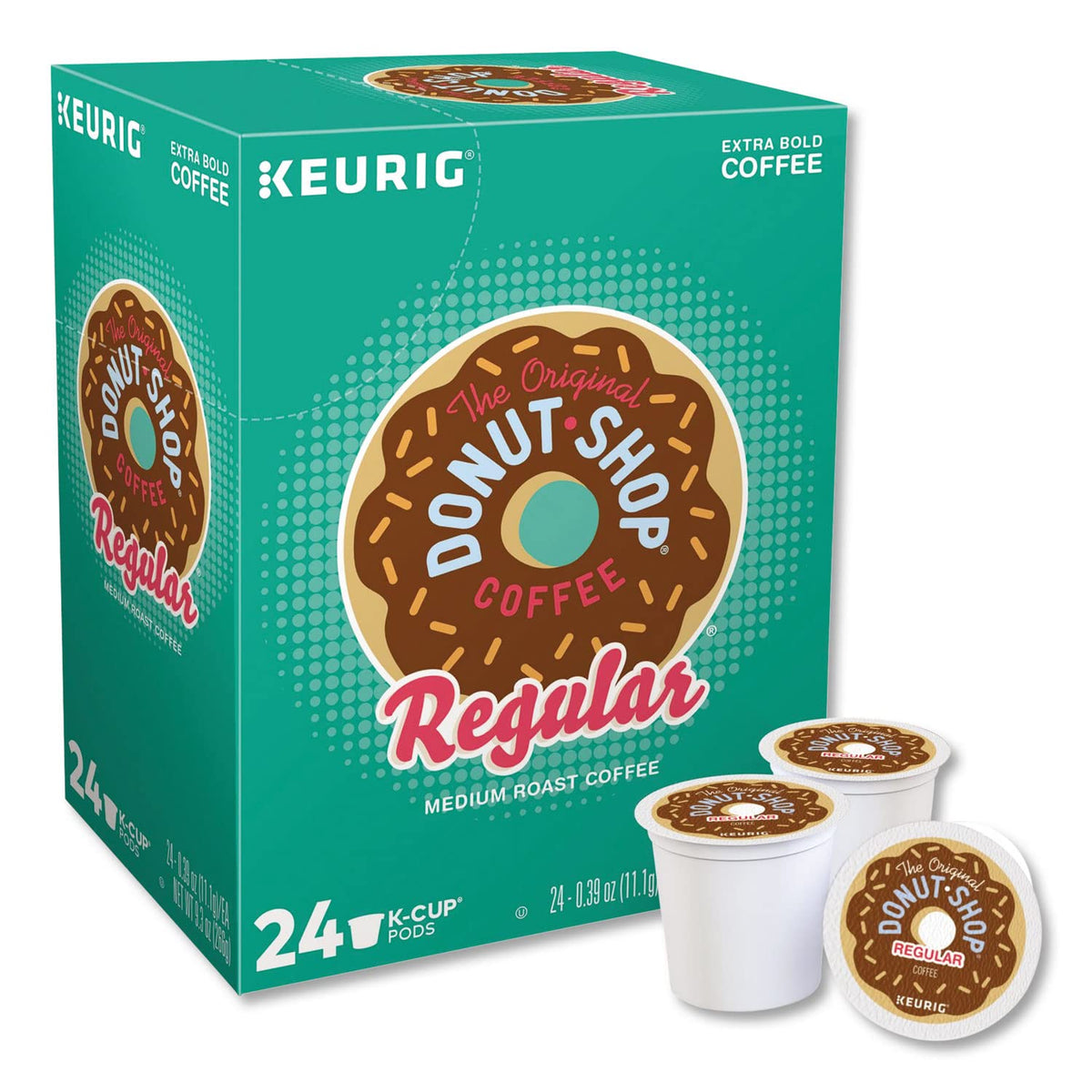 The Original Donut Shop medium roast K-Cups ready for Keurig brewing.