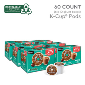 The Original Donut Shop Mocha One-Step Latte mug in hand showing creamy convenience