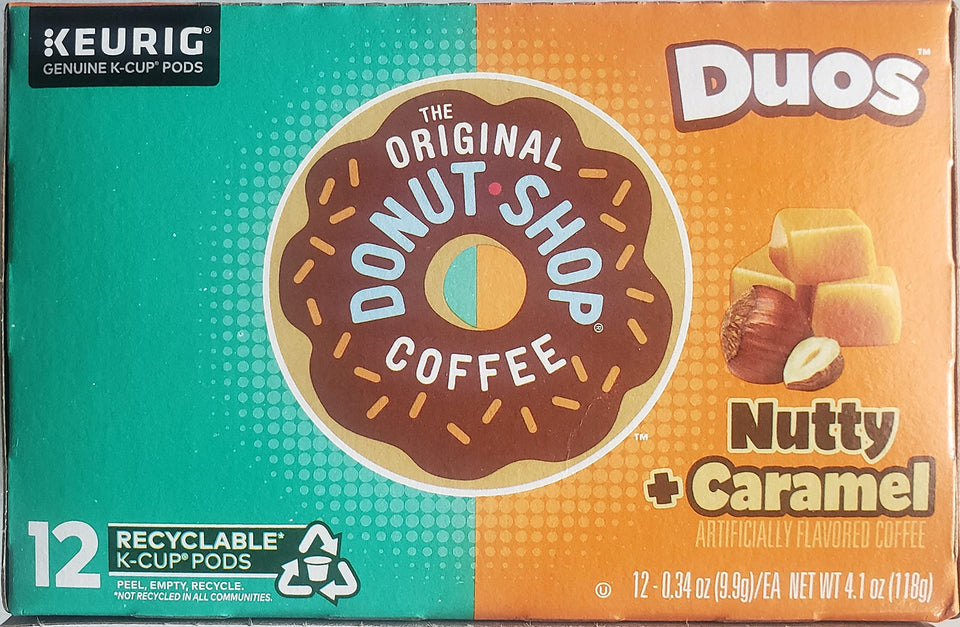 The Original Donut Shop Nutty Caramel K-Cups box for quick, flavorful mornings.