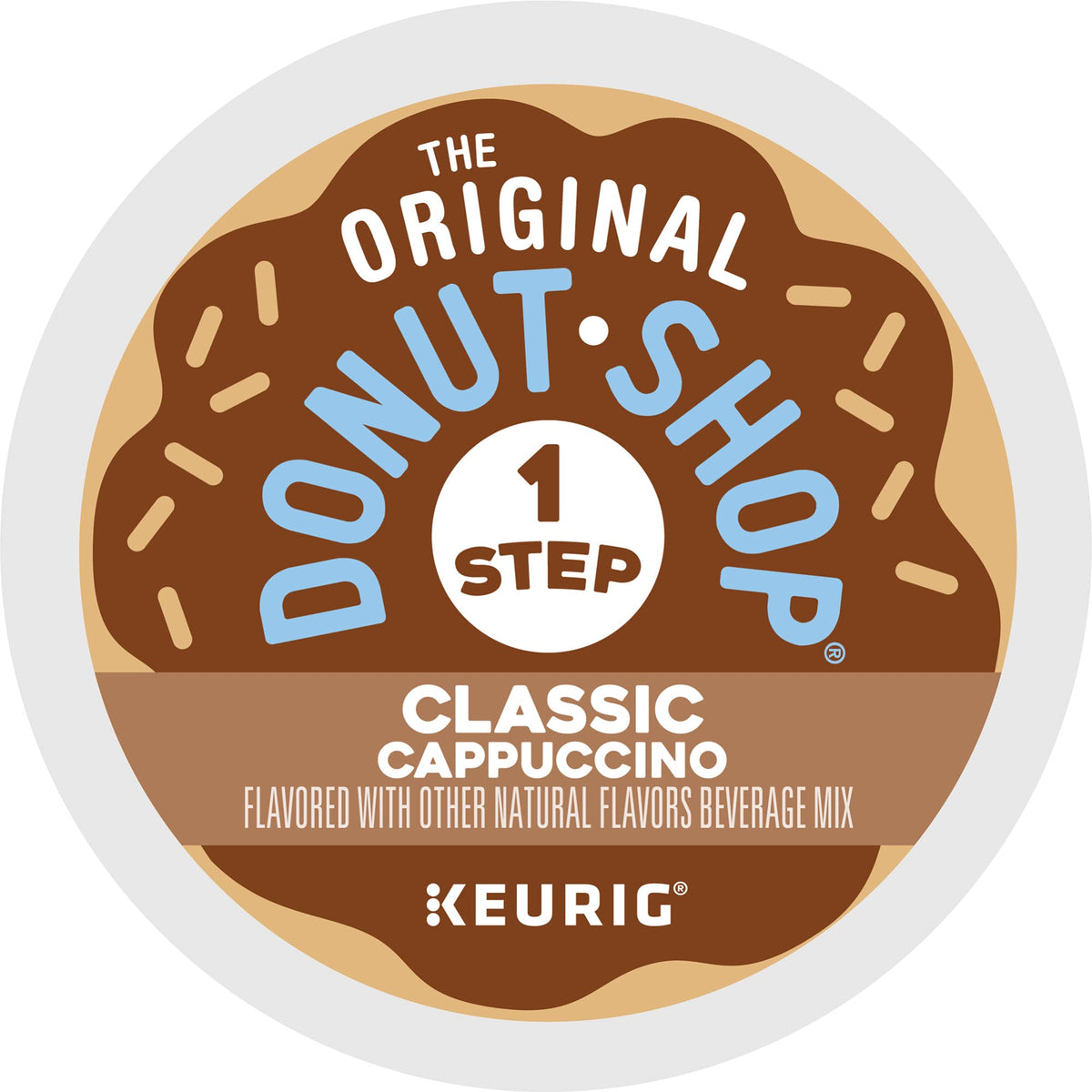 Kosher-certified One-Step Classic Cappuccino pods by The Original Donut Shop.