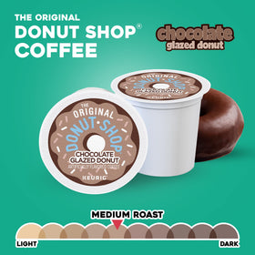 The Original Donut Shop packaging displays a bright design on shelves.