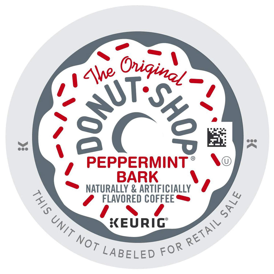 The Original Donut Shop Peppermint Bark K-Cup pod in box, ready for a fresh brew.