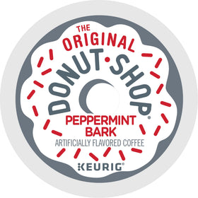 The Original Donut Shop Peppermint Bark packaging highlighting flavor and kosher status.