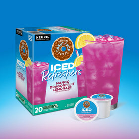 the original donut shop recyclable k-cup pod icon emphasizing eco-friendly packaging