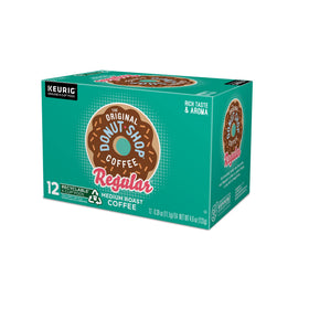 Brewing The Original Donut Shop Regular K-Cup pod into a cup for a medium roast moment.