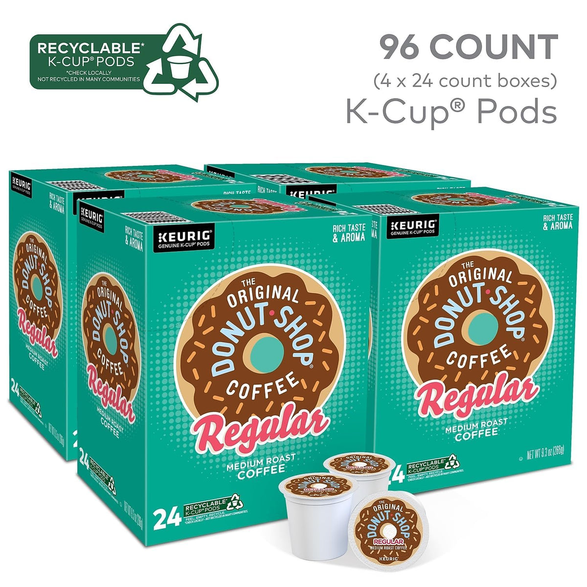 The Original Donut Shop 96-count box labeled for bulk home use.