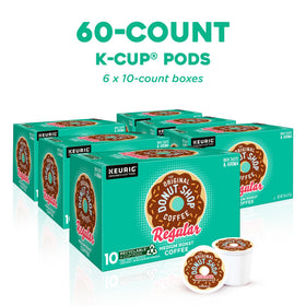 The Original Donut Shop Regular keurig cups on counter, quick, consistent brew for mornings
