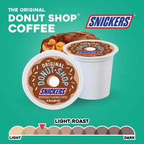 Recyclable packaging for The Original Donut Shop SNICKERS coffee signals eco-conscious choice.