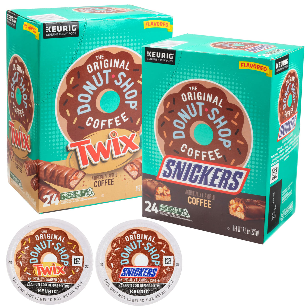 The Original Donut Shop Snickers K-Cup pod close-up for a bold treat