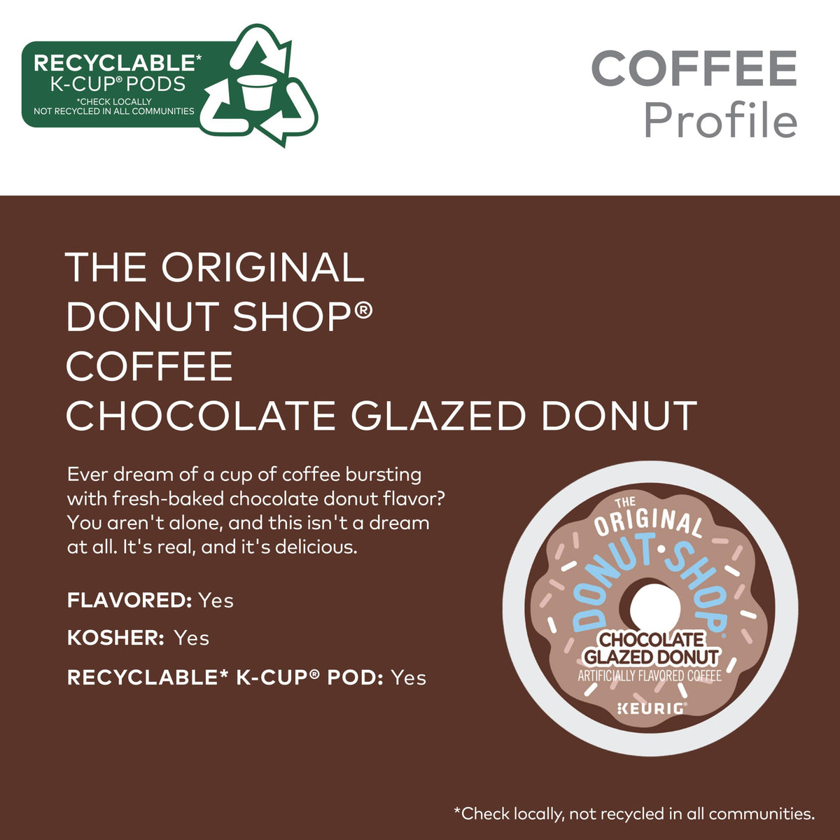 Steaming cup of The Original Donut Shop coffee, ready in seconds for a quick caffeine lift.