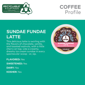 The Original Donut Shop Sundae Fundae Latte K-Cup pod blends vanilla and chocolate notes