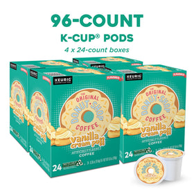Vanilla Cream Puff pod packaging highlights premium, consistent blends for Keurig machines.