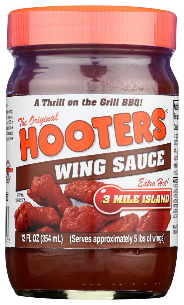 The Original Hooters Wing Sauce 3 Mile Island bottle for grill flavor
