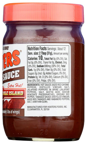 The Original Hooters Wing Sauce on table with wings ready to dip