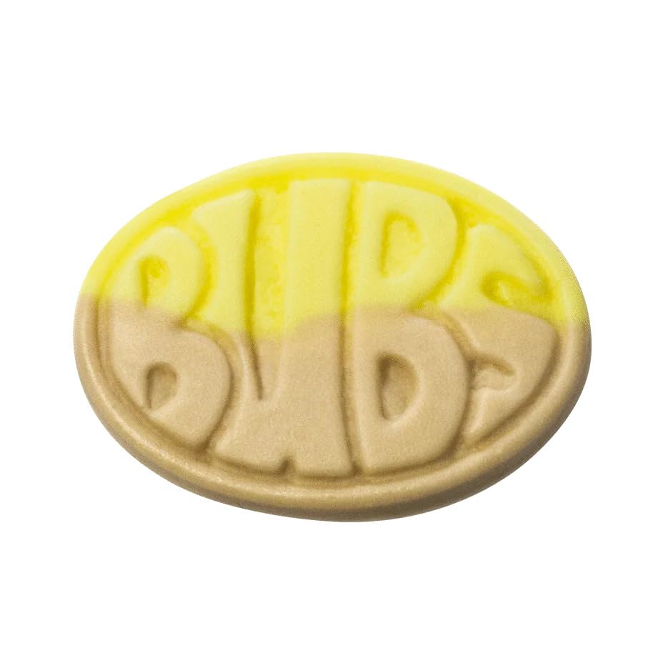 The Penny Candy Store BUBS banana caramel foam oval hero shot emphasizes snack-friendly packaging.