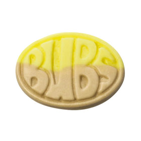 The Penny Candy Store BUBS banana caramel foam oval hero shot emphasizes snack-friendly packaging.