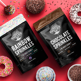 The People's Keto Company sprinkles on ice cream; color stays vibrant.