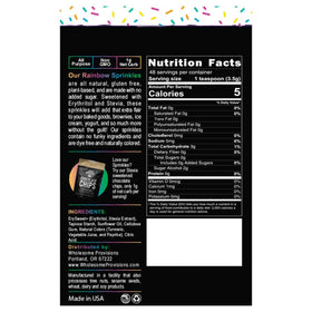 The People's Keto Company rainbow sprinkles close-up, showing color-rich texture and natural coloring.