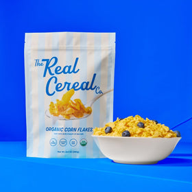 The Real Cereal Company made in USA label, supporting local production