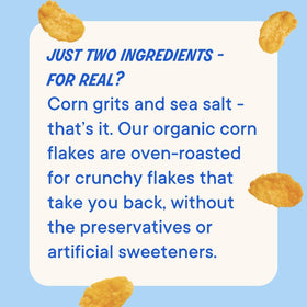 The Real Cereal Company organic corn flakes 3-pack side view, ideal for quick wholesome mornings