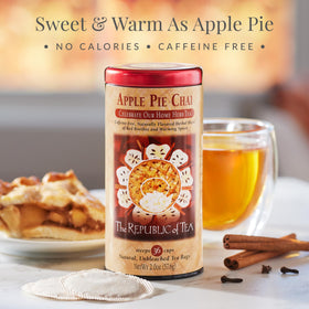 The Republic of Tea Apple Pie Chai steeping in a cup for cozy rituals.