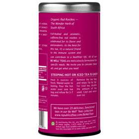 Banaba leaf and Rooibos close-up highlights premium herbal blend.