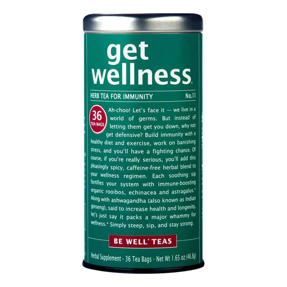 The Republic of Tea Be Well Red Rooibos tea tin for soothing evening rituals.