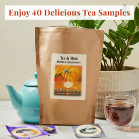 The Republic of Tea box with brewing instructions, helping you brew a consistent cup