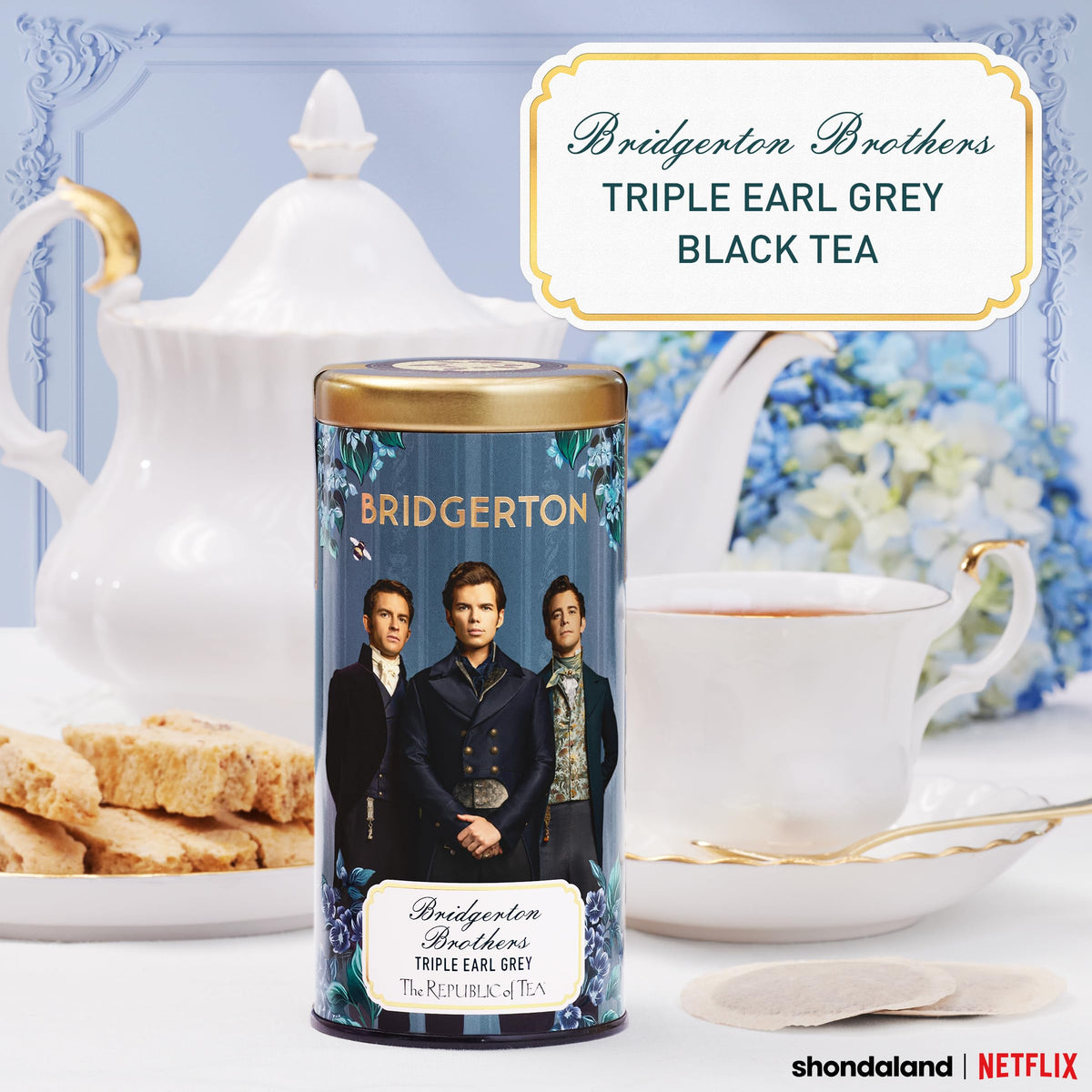The Republic of Tea Bridgerton Brothers cup steaming with citrus aroma for a refreshing break.