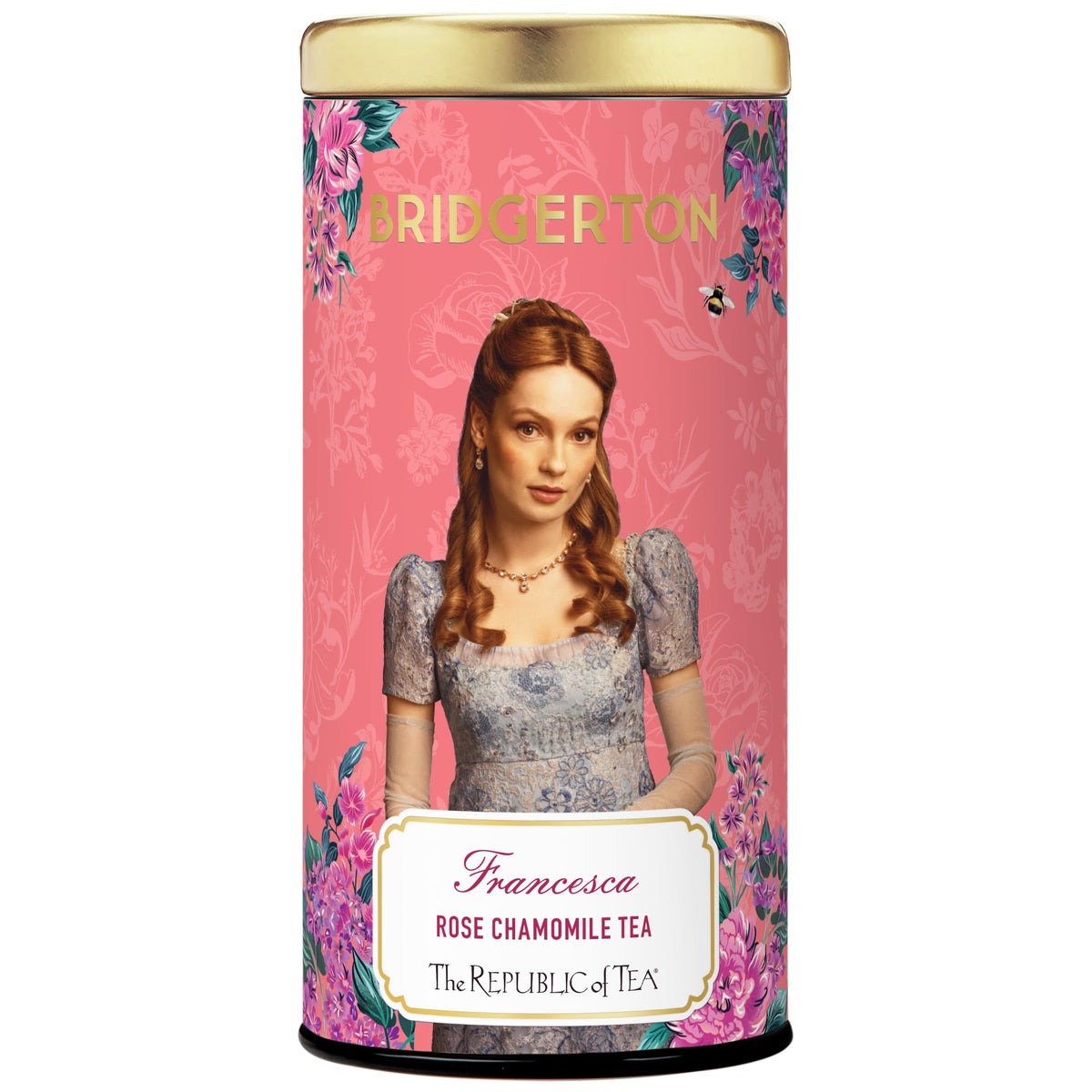 The Republic of Tea Bridgerton Francesca Rose Chamomile tea bags for a calming evening ritual.