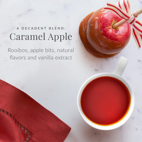Steeping setup for The Republic of Tea Caramel Apple Red Tea with timer